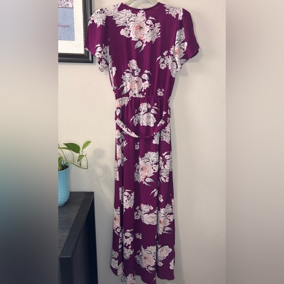 Candie's Purple High Low Sundress with Flutter Sleeves - Picture 6 of 13